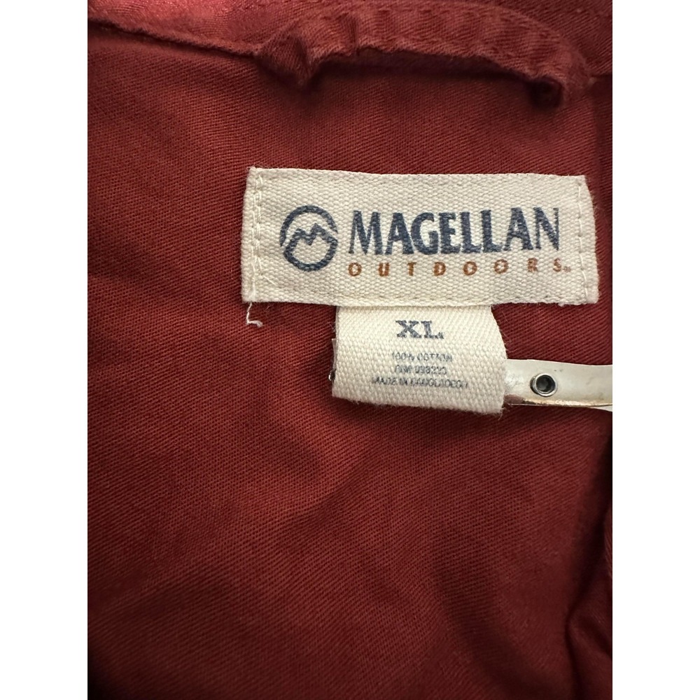 Magellan Outdoors Men's XL Red‎ Chamois Deer Embroidered Long Sleeve Shirt - Picture 6 of 7